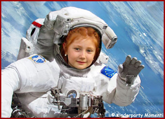 8. Geburtstag · Weltraum Party Erinnerungsfoto als Astronaut